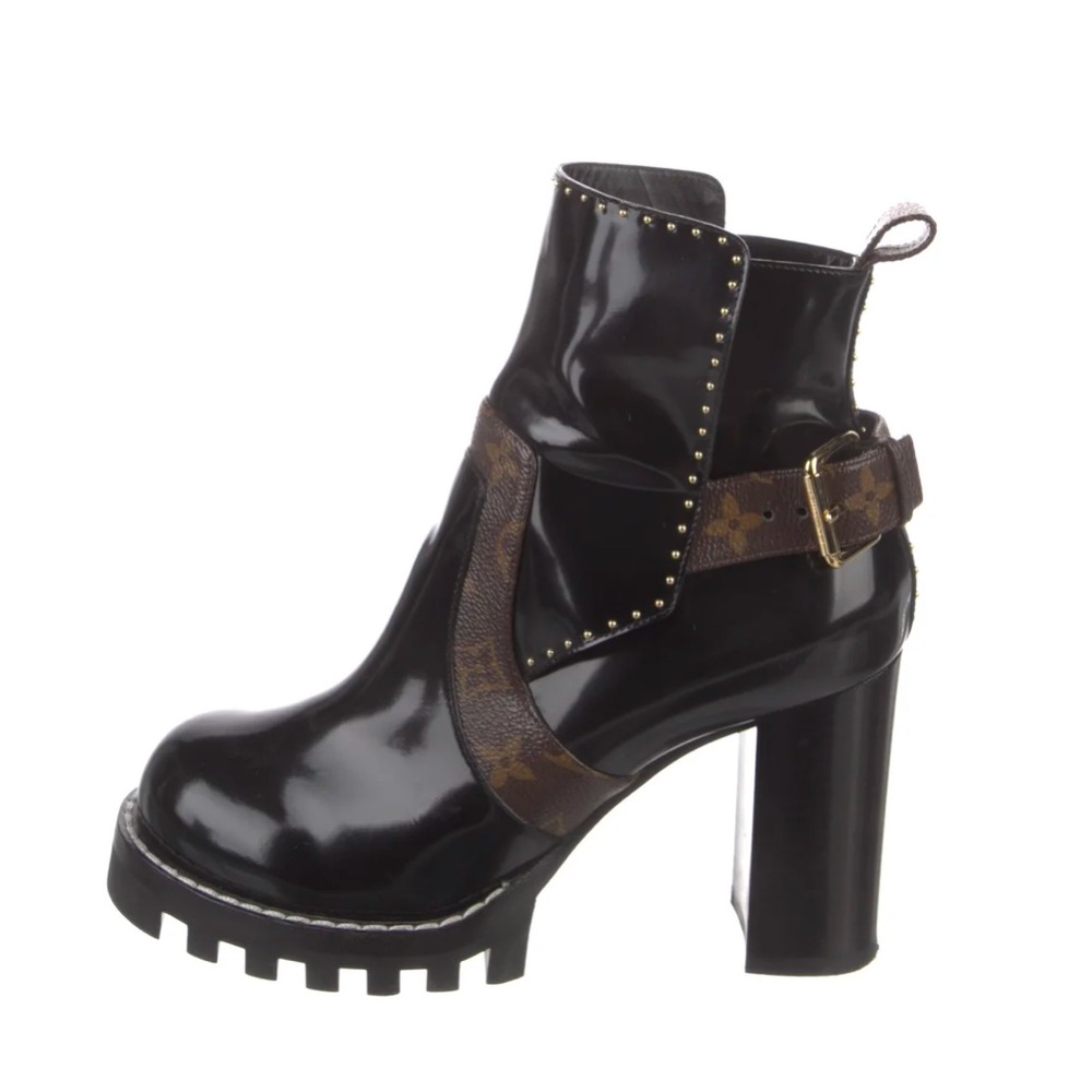 Louis Vuitton Black and Brown Heeled Boots